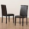 Baxton Studio Mia Modern Dark Brown Faux Leather Upholstered Dining Chair, PK2 142-8029 - alternate 6